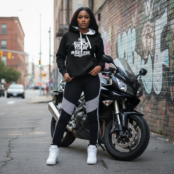 *BIGGY THREADS* (BLACK) ~GO F**CK YOUR SELFIE~ PULLOVER HOODIE FOR WOMEN