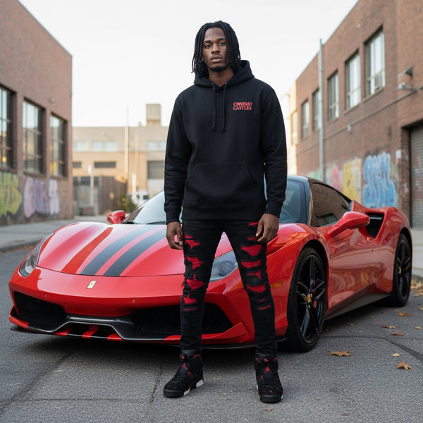 *CROOKS & CASTLES* (BLACK) ~MIDNIGHT BANDUSA~ PULLOVER HOODIES FOR MEN