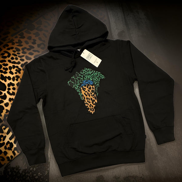 *CROOKS & CASTLES* (BLACK) ~JUNGLE SNOOKA BANDUSA~ PULLOVER HOODIES FOR MEN