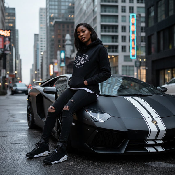 *CROOKS & CASTLES* (BLACK) PULLOVER HOODIES FOR WOMEN