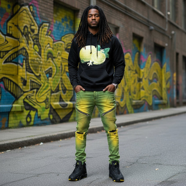 *DESIGN BY HUMANS* (BLACK) ZIP UP HOODIES (DISTRESSED LOGO STYLE)