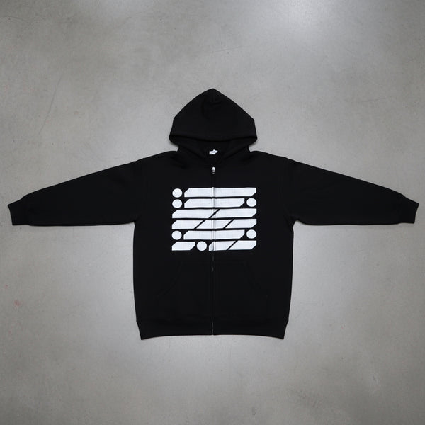 *DESIGN BY HUMANS* (BLACK) ZIP UP HOODIES (DISTRESSED LOGO STYLE)