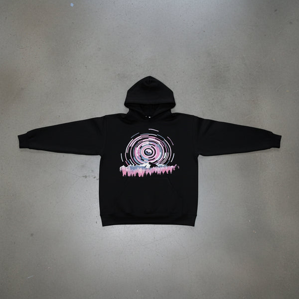 *DESIGN BY HUMANS* (BLACK) PULLOVER HOODIES (DISTRESSED LOGO STYLE)