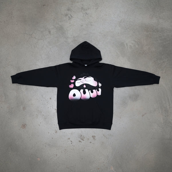 *DESIGN BY HUMANS* (DARK NAVY) PULLOVER HOODIE (DISTRESSED LOGO STYLE)