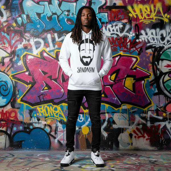 *DESIGN BY HUMANS* (WHITE) PULLOVER HOODIE