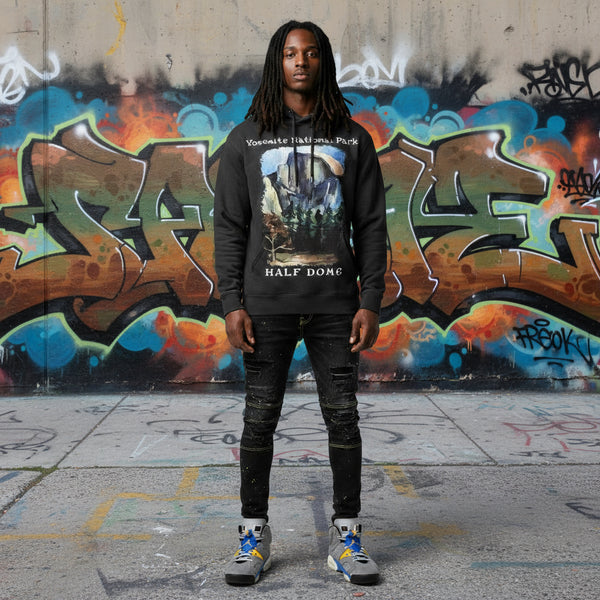 *DESIGN BY HUMANS* (GREY) PULLOVER HOODIE (DISTRESSED LOGO STYLE)