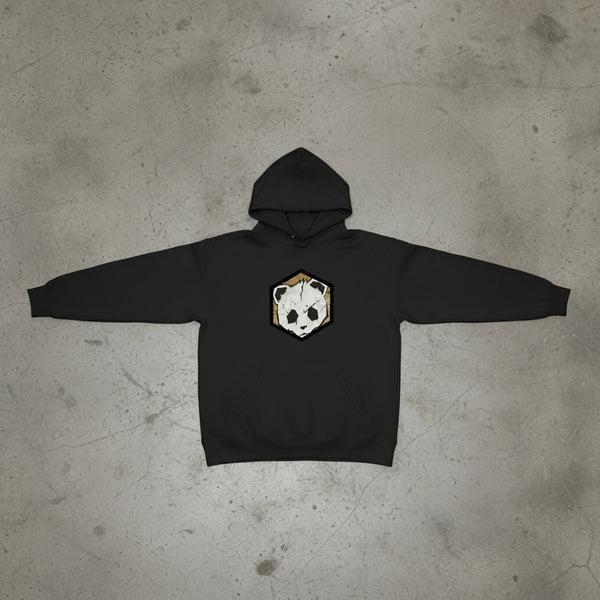 *DESIGN BY HUMANS* (GREY) PULLOVER HOODIE (DISTRESSED LOGO STYLE)