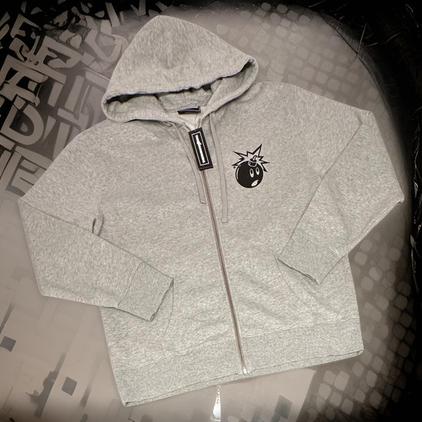 *THE HUNDREDS* (GREY) ZIP UP HOODIES (HEAVY COTTON)