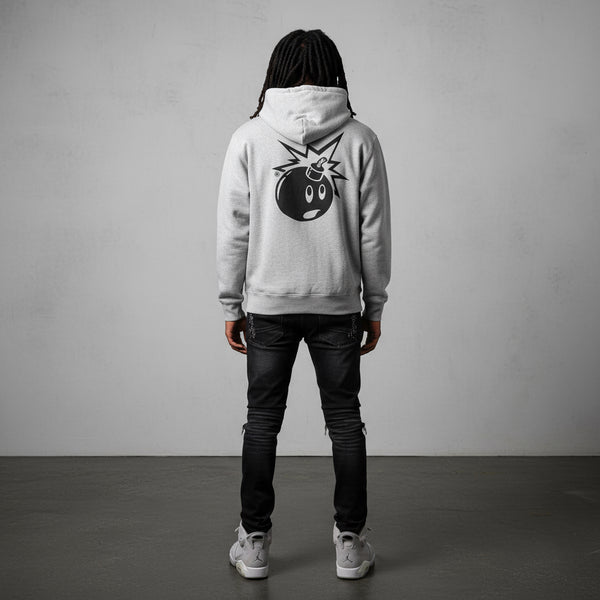 *THE HUNDREDS* (GREY) ZIP UP HOODIES (HEAVY COTTON)