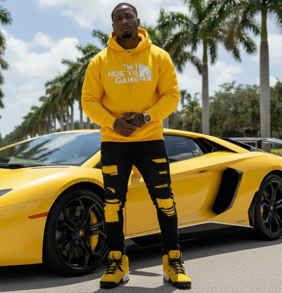 *HUSTLE GANG* (YELLOW GOLD) PULLOVER HOODIES