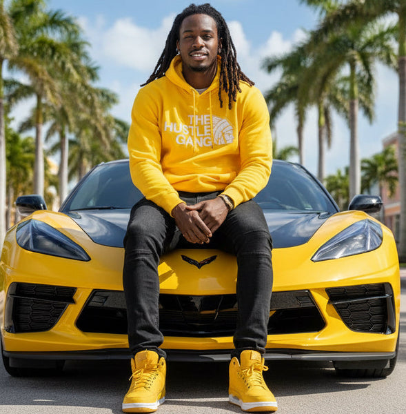 *HUSTLE GANG* (YELLOW GOLD) PULLOVER HOODIES