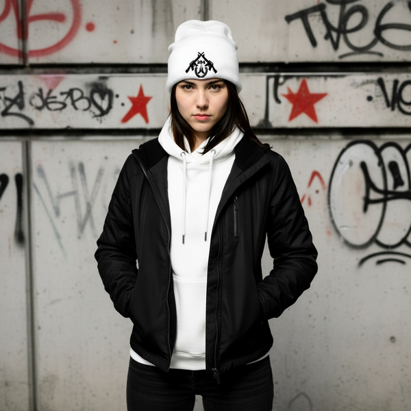 *204 La Familia* ~TEAM AK~ winter beanies (Embroidered)(White)
