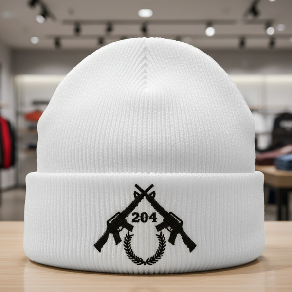 *204 La Familia* ~TEAM AK~ winter beanies (Embroidered)(White)
