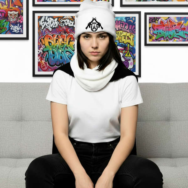 *204 La Familia* ~TEAM AK~ winter beanies (Embroidered)(White)