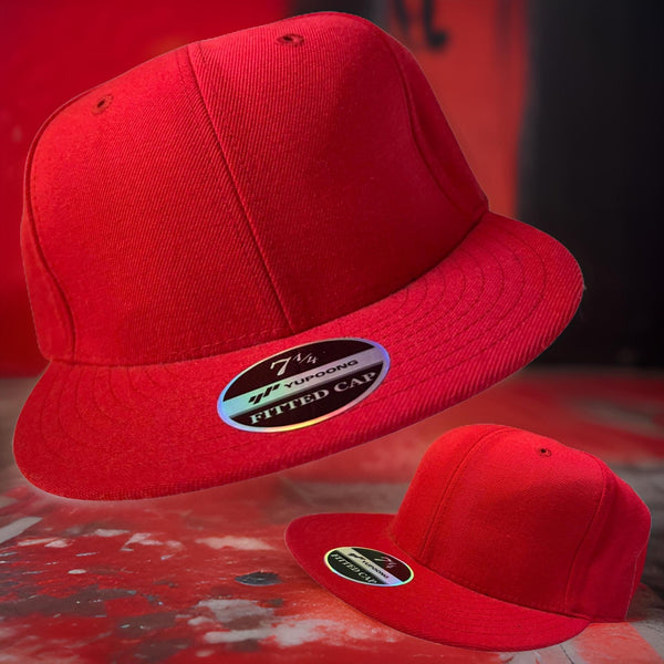 *Yupoong* fitted hat (7-1/4”) (Red)