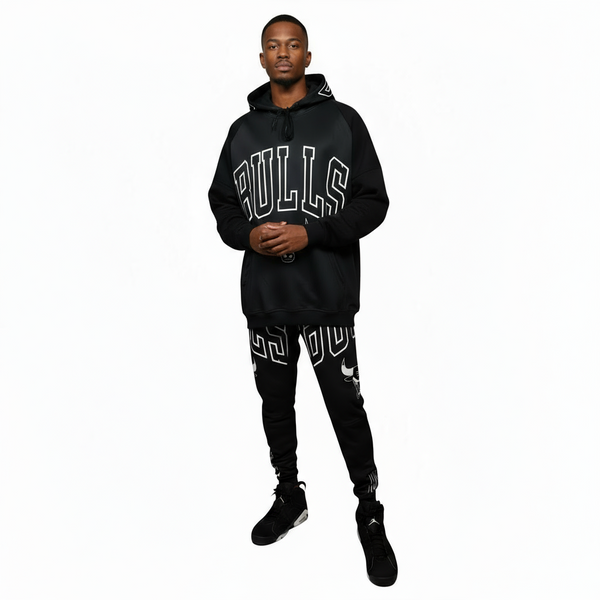 ^BULLS^ (BLACK) *CUT & SEW* LUXURY JOGGER SWEATSUITS