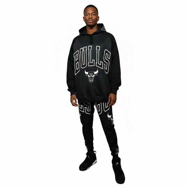 ^BULLS^ (BLACK) *CUT & SEW* LUXURY JOGGER SWEATSUITS
