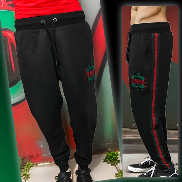 ^GVCC!^ (BLACK-MULTI) LUXURY EMBROIDERED JOGGER SWEATPANTS