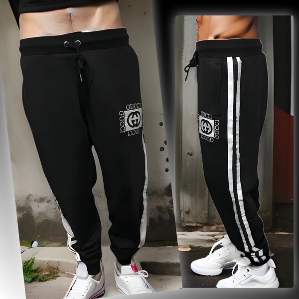 ^GVCC!^ (BLACK) LUXURY EMBROIDERED JOGGER SWEATPANTS