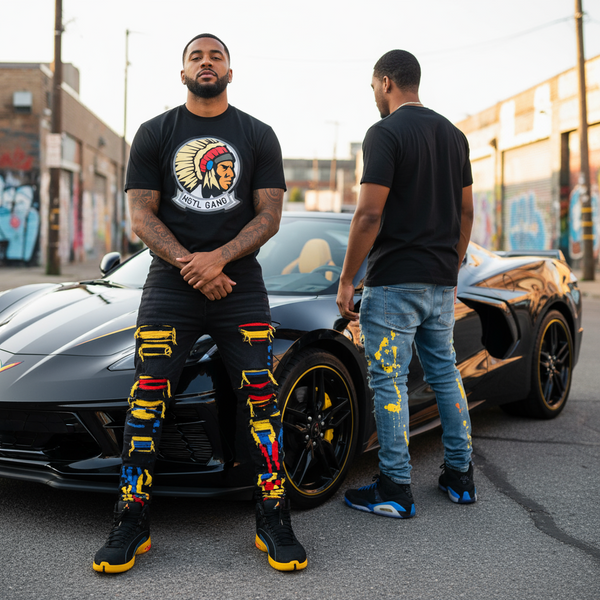 *HUSTLE GANG* (BLACK) ~HSTL GANG~ •SHORT SLEEVE T-SHIRT•