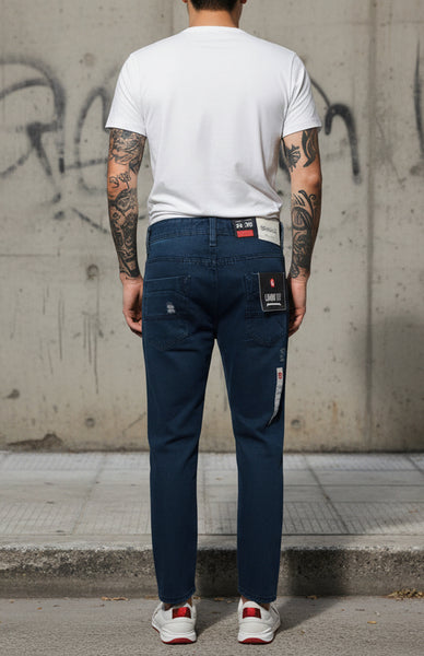 *SOUTHPOLE* (BLUE) ~RIPPED DENIM FOR MEN~ (34'' X 32'') (CARROT CUT)