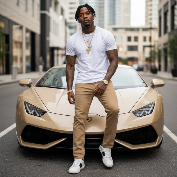 *KAYDEN* (KHAKI) *STRAIGHT LEG* DENIM FOR MEN (38”X30”)