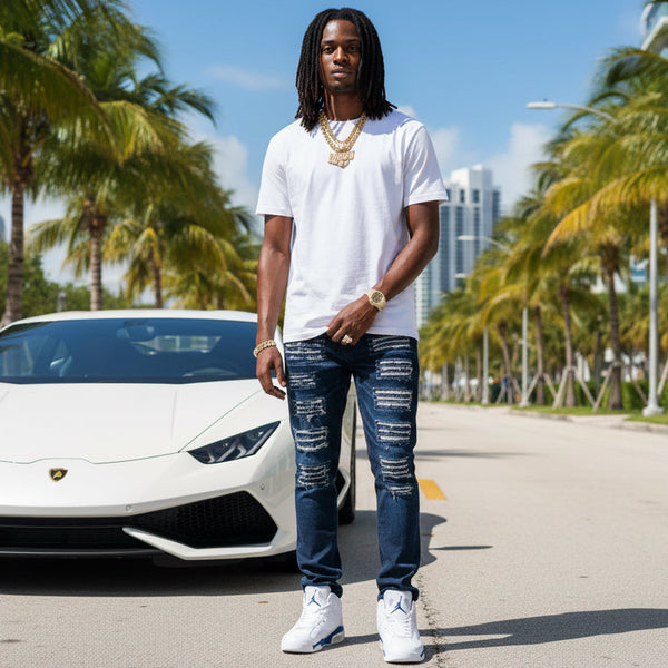 *SOUTHPOLE* DENIM JEANS (DARK SAND BLUE) (WAIST 38” X INSEAM 32”)