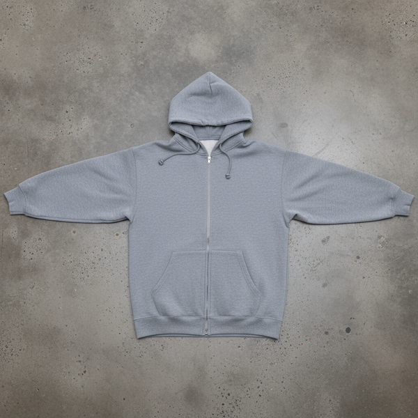 *COTTON BEST* (GREY) ZIP UP HOODIES ~HIGH GRADE COTTON BLENDS~