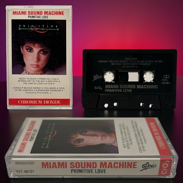 •MIAMI SOUND MACHINE - PRIMITIVE LOVE• ~1995 OG CANADIAN PRESSING~ (CASSETTE TAPE)