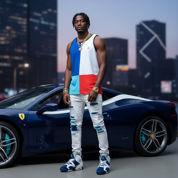 *BLACK SCALE* (MULTICOLOR) ~CUT & SEW~ •SUMMER TANK TOP•