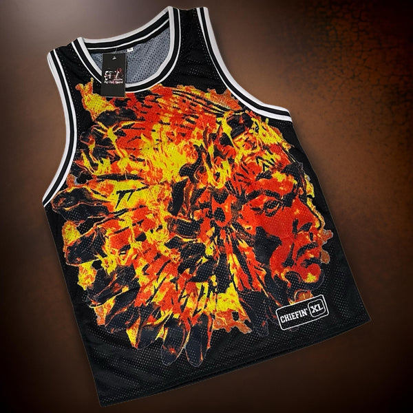 *CHIEFIN’* ~FLAMES~ BASKETBALL JERSEY