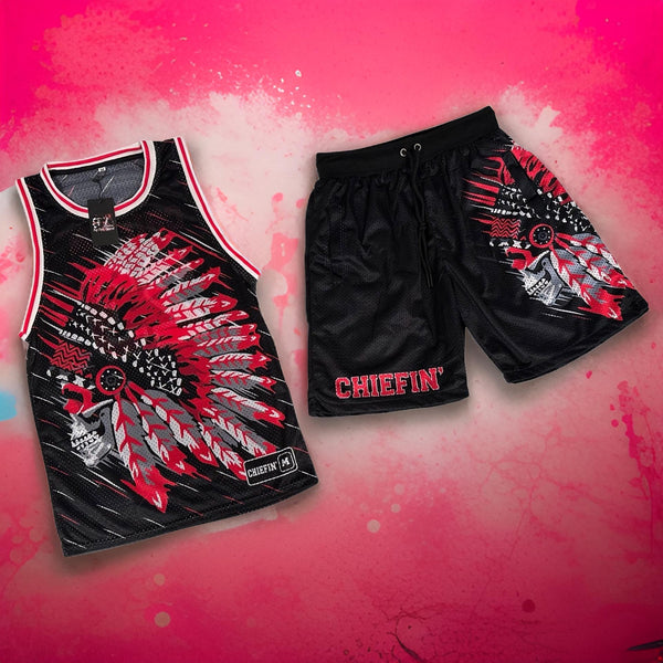 *CHIEFIN’* (BLACK / HOT PINK) MATCHING SUMMER OUTFITS (BASKETBALL)