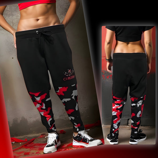 ^CHIEFIN’ ADI-FEATHER^ (RED CAMOUFLAGE) LUXURY JOGGER SWEATPANTS (CUT & SEW)