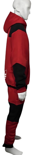 ^CHIEF V3R$@C3^ (RED-BLACK) JOGGER SWEATSUITS (CUT & SEW) (TWO TONE)