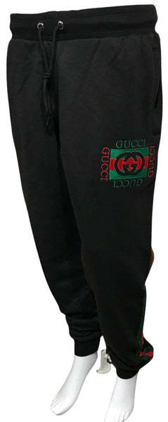 ^GVCC!^ (BLACK-MULTI) LUXURY EMBROIDERED JOGGER SWEATPANTS