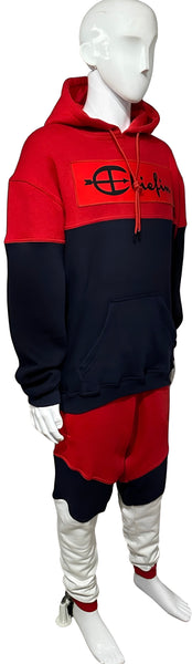 ^CHAMPION CHIEFIN’^ (RED-NAVY-WHITE) FULL HOODED SWEATSUITS FOR MEN