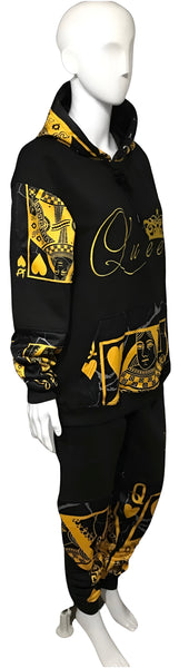 ^QUEEN OF HEARTS^ LUXURY *GOLD* CUT & SEW SWEATSUITS (EMBROIDERED LOGOS)