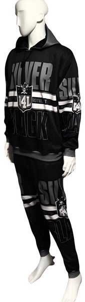 ^RAIDERS 4 LIFE^ ~SILVER & BLACK~ JOGGER SWEATSUITS (FLEECY SOFT LINED)