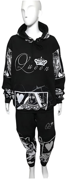 ^QUEEN OF HEARTS^ LUXURY JOGGER SWEATSUITS (CUT & SEW)(EMBROIDERED LOGO)
