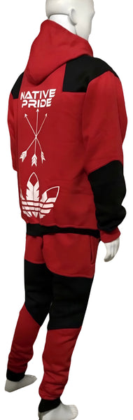 ^CHIEF V3R$@C3^ (RED-BLACK) JOGGER SWEATSUITS (CUT & SEW) (TWO TONE)