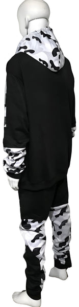 ^CHIEFIN’ ADI-FEATHER^ (WHITE CAMOUFLAGE) LUXURY HOODED ZIP UP TRACKSUITS (CUT & SEW)