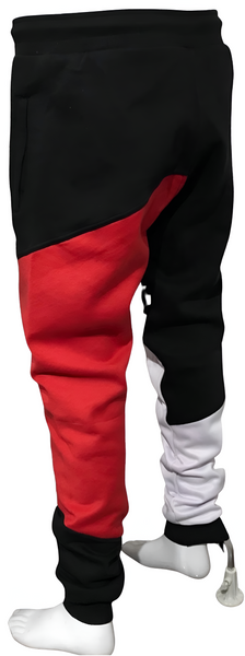 ^CHAMPION CHIEF^ (RED-MULTI) LUXURY JOGGER SWEATPANTS (CUT & SEW) (EMBROIDERED LOGO)