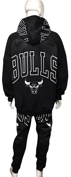 ^BULLS^ (BLACK) *CUT & SEW* LUXURY JOGGER SWEATSUITS