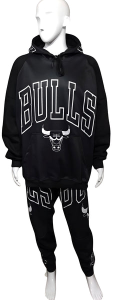 ^BULLS^ (BLACK) *CUT & SEW* LUXURY JOGGER SWEATSUITS