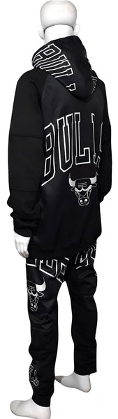 ^BULLS^ (BLACK) *CUT & SEW* LUXURY JOGGER SWEATSUITS