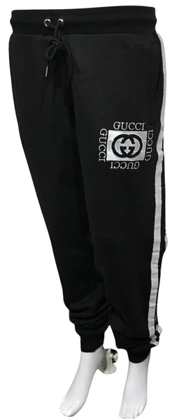 ^GVCC!^ (BLACK) LUXURY EMBROIDERED JOGGER SWEATPANTS