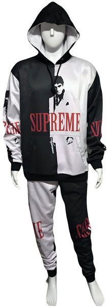 ^$UPR3M3 SCARFACE^ JOGGER SWEATSUIT (HOODED) (FLEECY SOFT LINED)