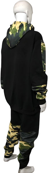 ^CHIEFIN’ ADI-FEATHER^ (GREEN CAMOUFLAGE) LUX HOODED ZIP UP TRACKSUITS (CUT & SEW)