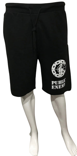 ^CROOKS & CASTLES^ (BLACK) ~PUBLIC ENEMY~ COTTON SHORTS FOR MEN (COLLABS)