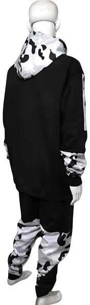 ^CHIEFIN’ ADI-FEATHER^ (WHITE CAMOUFLAGE) LUXURY HOODED ZIP UP TRACKSUITS (CUT & SEW)